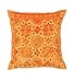 Indyjski haft praca ręcznie wykonana bawełniana poszewka na poduszkę, lustrzana poszewka na poduszkę, dekoracyjna sofa boho szykowna artystyczna poduszka ozdobna (40 x 40 cm) cm (pomarańczowy)