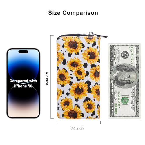 Image of Double Zipper Wallet for Woman Clutch Purse with Cell Phone Holder for Smartphone /Card /Coin /Cash