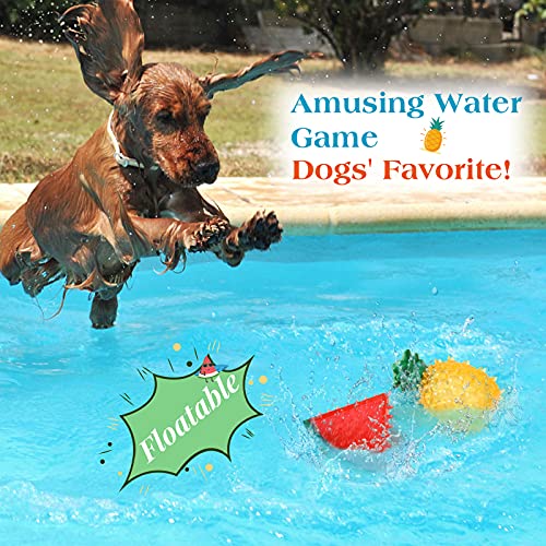 Pawaboo Pet Molaren Spielzeug, 2 Pack Haustier Spielzeug Sommer Hunde Kühlung Spielzeug Hundekauspielzeug Set für Welpen Kauen Training Spielen, Wassermelonen- und Ananasformen