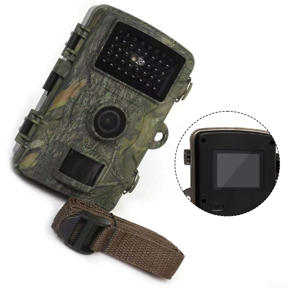 Cámara Fototrampeo 12MP 1080P, Cámara de Caza con Visión Nocturna 40IR y 0.8s de Disparo, IP66 Impermeable para Vida Silvestre, Monitoreo Exterior y Seguridad
