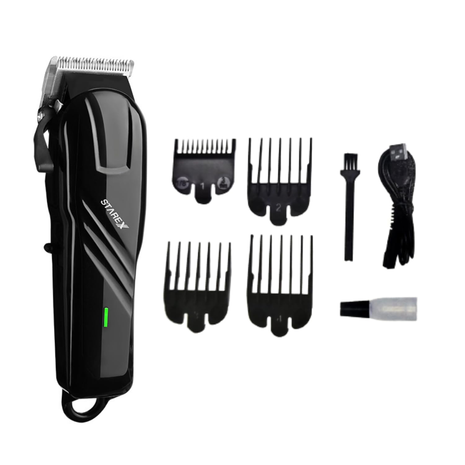 STARX NG-800 Professional Cordless Hair Clipper 6500 RPM Powerful rotary Motor Stainless steel 4 Guide Comb USB Cable Taper Lever Adjustment Runtime: 150 min, Black-image-26