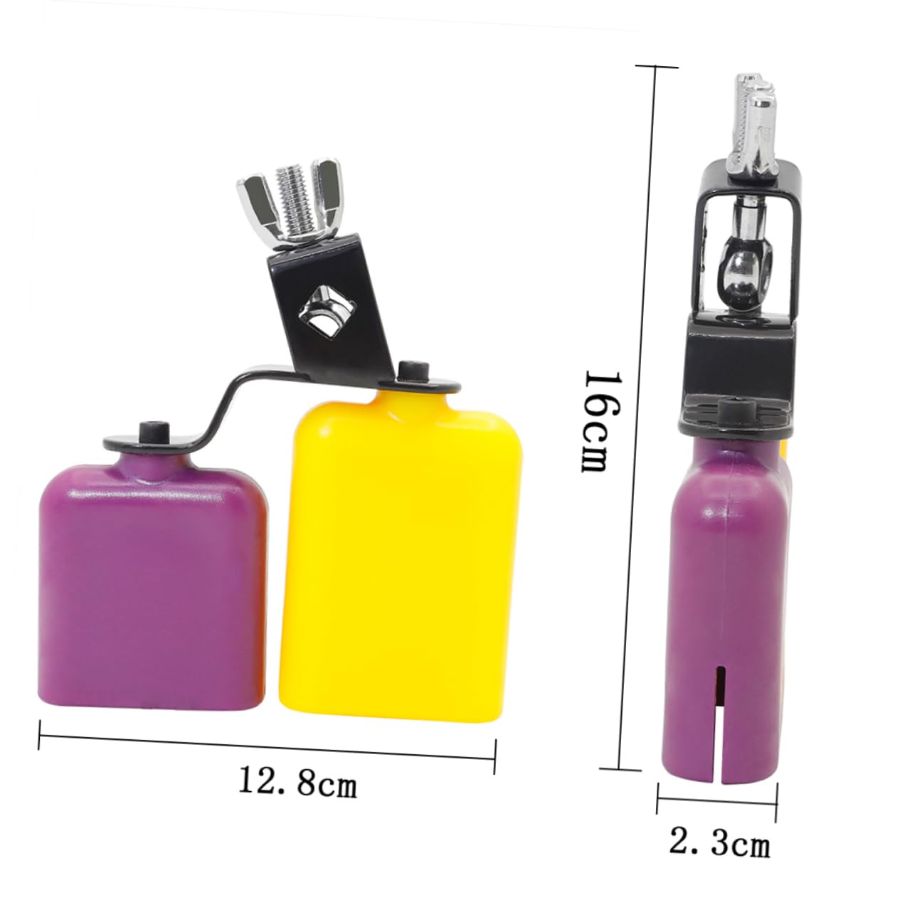 Toddmomy Abs Material Square Wooden Fish Toy Cow Bell High/low Pitch Cattle Sound Boys and Girls Rhythm Training