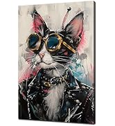 Wall Art Cat Graffiti Canvas Print Funny Street Art Wall Decor Graffiti Street Pop Pictures Abstr...