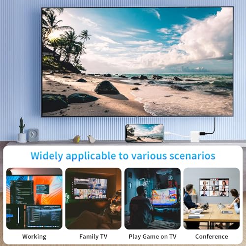 Image of USB C to HDMI Adapter, 4K@60Hz Type C to HDMI with 100W PD Fast Charging Port Video & Audio Sync Screen Converter Digital AV Adapter Compatible with iPhone 16 /16 Pro /16 Pro Max /15 /15 Pro /15 Pro Max