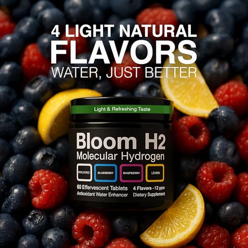 Hydrogen Water Tablets with Elemental Magnesium - Bloom H2 Tabs - 12 ppm Molecular Hydrogen Tablets for Drinking Water - Rich in Antioxidants - Energy, Brain & Cellular Health - 60 Count (4 Flavors) - Image 3