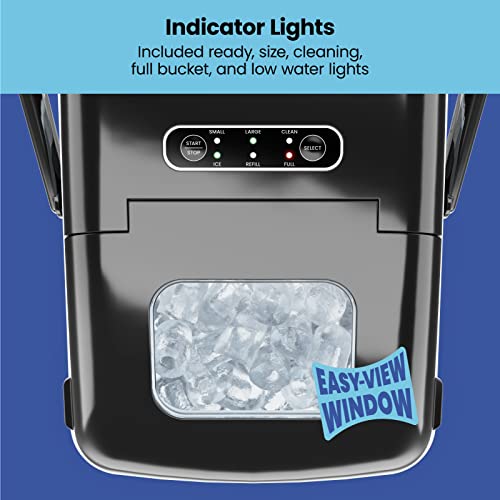 Iceman Dual-Size Countertop Ice Maker Machine, Portable, Creates 2 Cube Sizes in 6 Mins, Holds 1.3 lb. of Ice, Makes up to 26 lb in 24 Hours, Self-Cleaning Scoop Included, Stainless-Steel