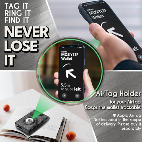 MOSIYEEF Personalized Engraved Wallet with AirTag Holder - Sentimental Gifts for Him - Metal Pop Up Wallet for Men Minimalist RFID Blocking Wallet Slim Card Holder with Leather Slots Holds 10 Cards4