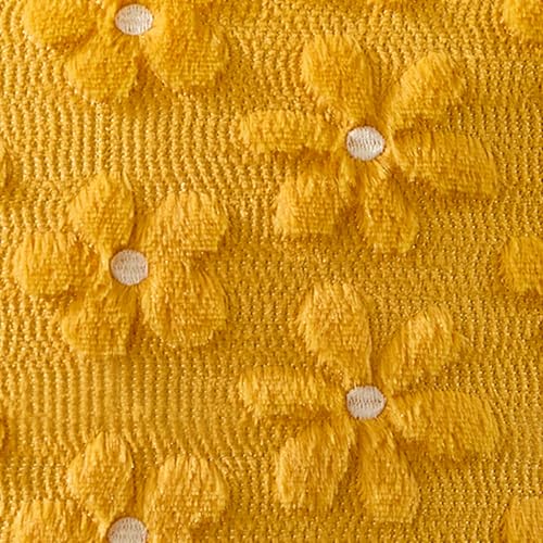 Image of DFXSZ Spring Summer Pillow Covers 16x16 inch Set of 2 Yellow Daisy | Farmhouse Decor Soft Plush Faux Fur Jacquard Throw Pillow Covers|For Spring Holiday Sofa Home Decor