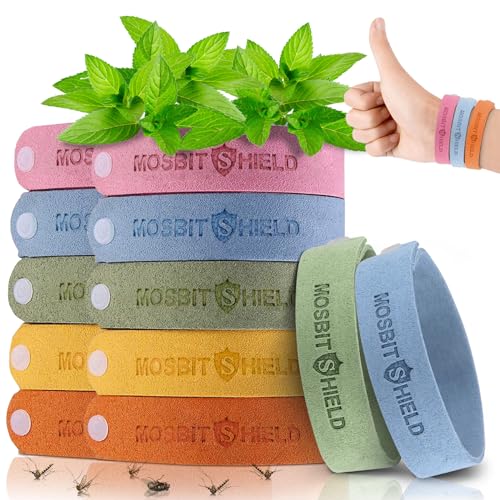 12 PCS Pulsera Antimosquitos,100% Naturales No Tóxica Pulseras Repelentes de Mosquitos Antimosquitos Ajustables Bandas Repelentes de Insectos para Bebés y Adultos,Interiores y Exteriores Actividades