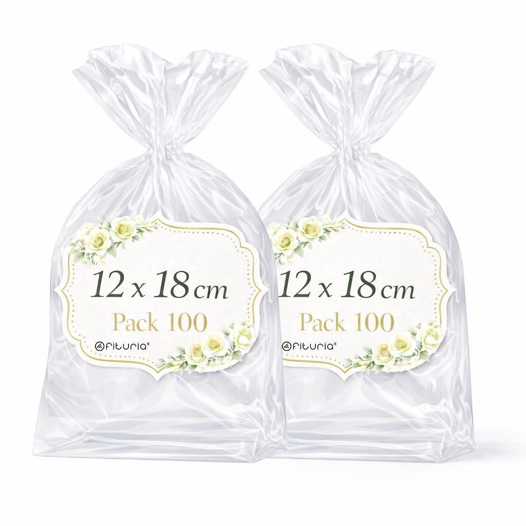 Ofituria Bolsas Celofán Transparente 10 x 15 cm, Bolsas Transparentes para Chuches y Regalos – Bolsas Plastico Transparente para Cumpleaños Infantiles, Galletas y Detalles, 1 Pack (100 Bolsas) — view 47
