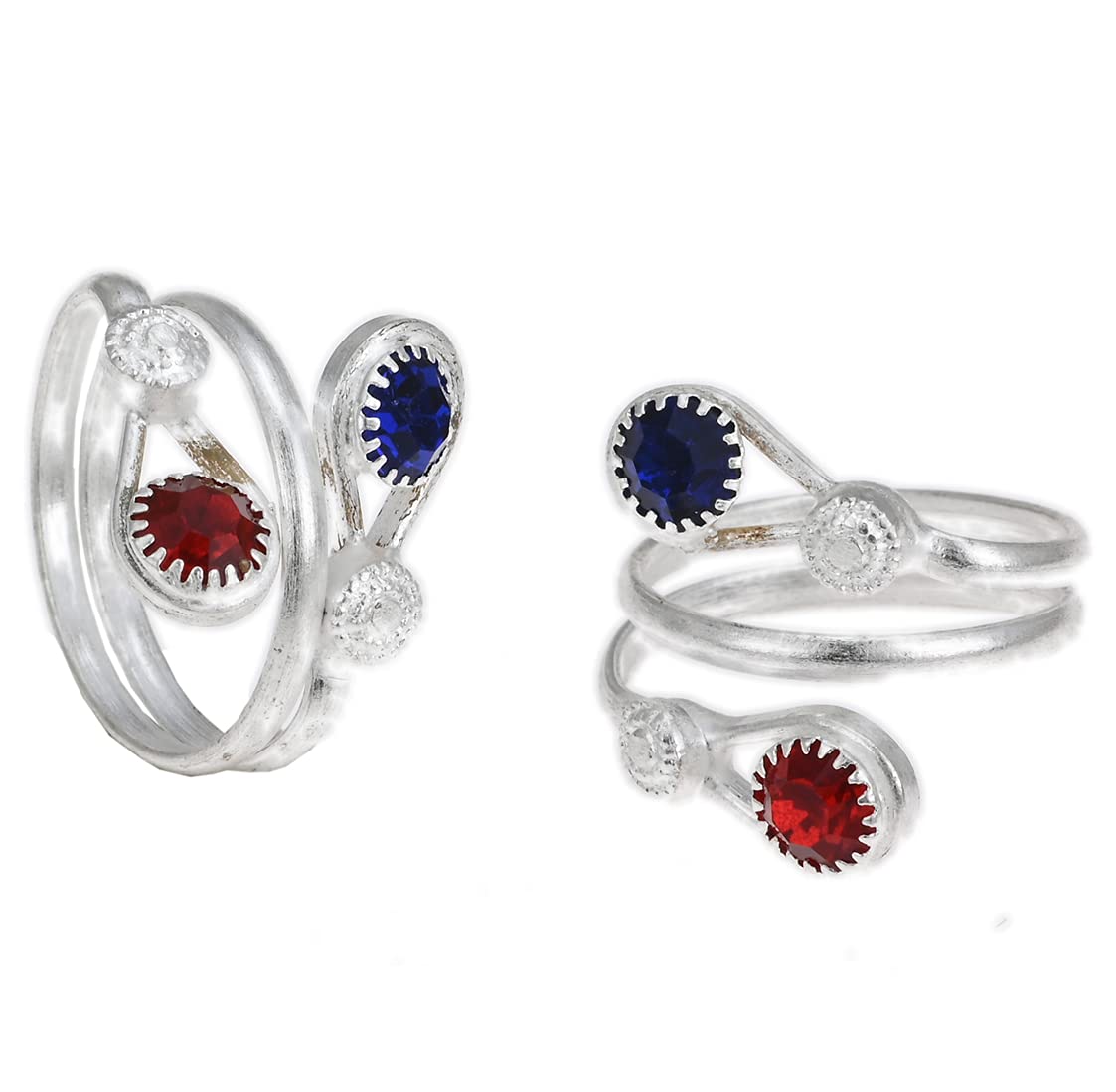 AanyaCentric Indian Traditional Ethnic Fancy Silver Plated Toe Rings Birthday Gift Oxidised Jewellery Set Silver Jewellery Set (B09H4LCG7H) Amazon Price History, Amazon Price Tracker