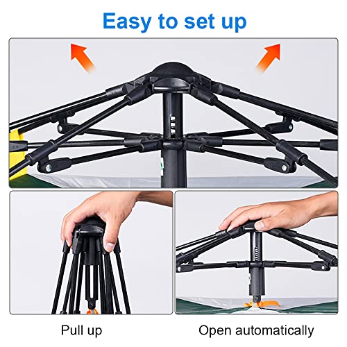 Carpa automática pop up para camping, 1-2 personas, verde oscuro miniatura 4