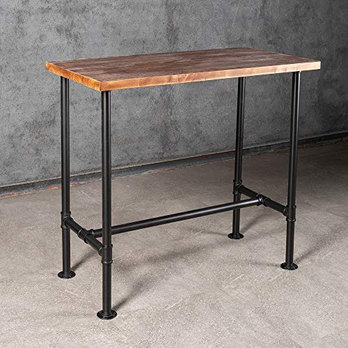 Diwhy DIY Industrial Design Pipe Dining Table Casual Computer Laptop Table Modern Studio Wood and Metal Rectangular Dining Table homeoffice Desk Computer Table Black (41.3H)