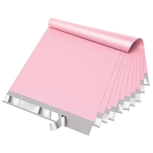 Fuxury Poly Mailers 12x15.5Inch 50 Pcs, Waterproof Shipping Bags for Clothing, Strong Adhesive Shipping Envelopes for Small Business, Self Seal Mailers Poly Bags Mailing Envelopes Light Pink - Light Pink - 12.5x15'' 50pcs