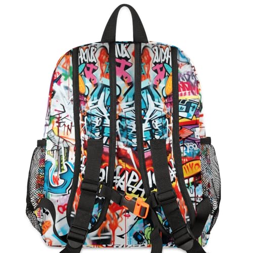 Graffiti Art Backpack Small Travel Backpacks Carry On Backpack Waterproof Lightweight Book Bags With Chest Strap Fashion Daypack for Women Men4