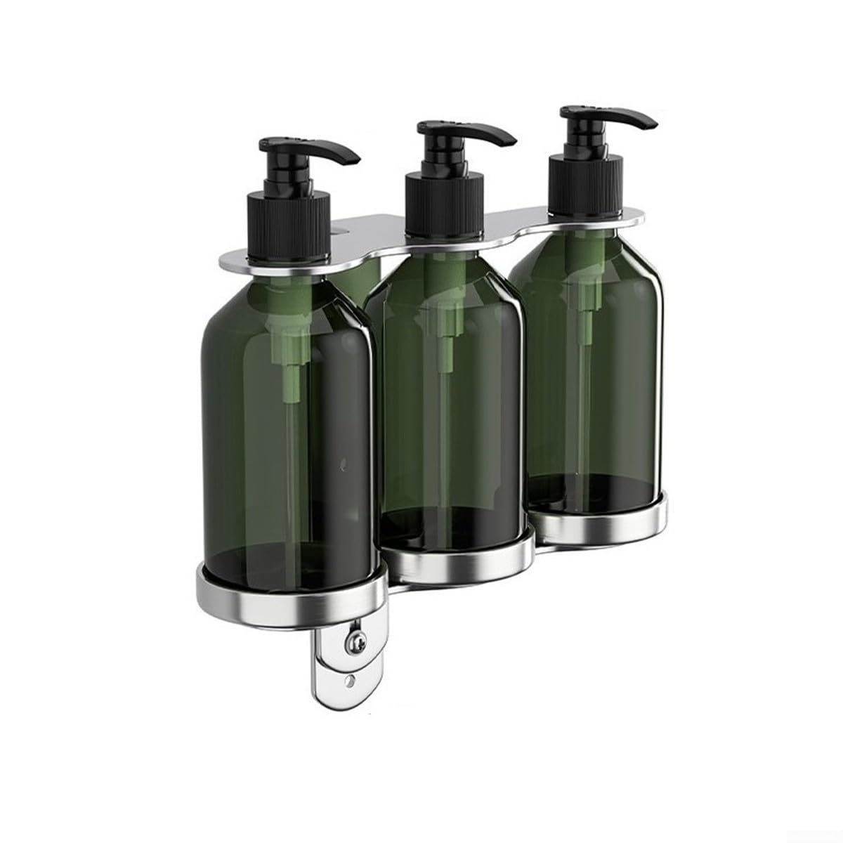 Soap Dispenser With Wall Holder, Stainless Steel Shower Soap Dispenser Wall Mounted, Shampoo Dispenser, Shower Dispenser For Shampoo And Conditioner Soap Dispenser With Bottle(3 Bottles)