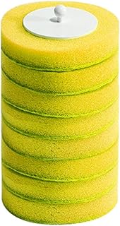 Greethga 48 piezas de repuesto de cepillo de inodoro desechables, sin ángulo muerto, esponjas de limpieza de espuma, cabezales de cepillo de inodoro, accesorios de baño, color amarillo