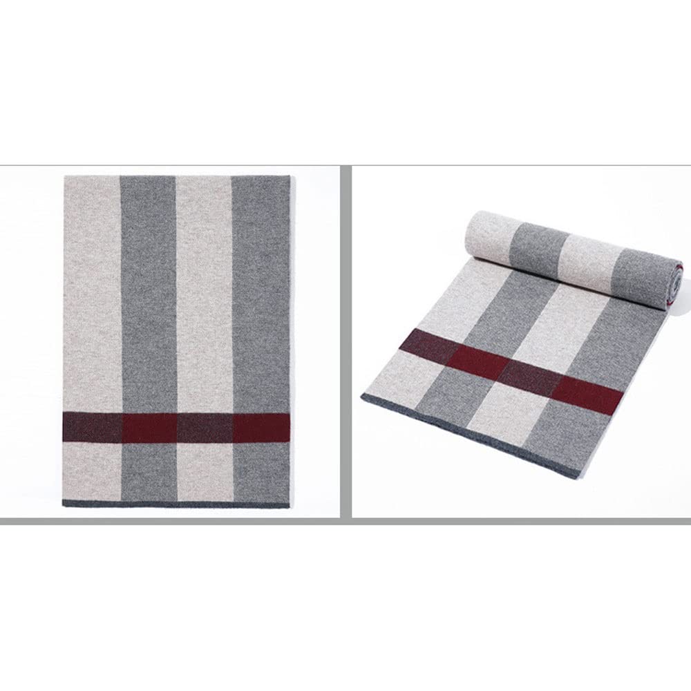 FRAH Sciarpa Invernale da Uomo, Sciarpa in Lana a Righe Scozzesi for Uomo (Color : A, Size : 70.8 x 11.8in)