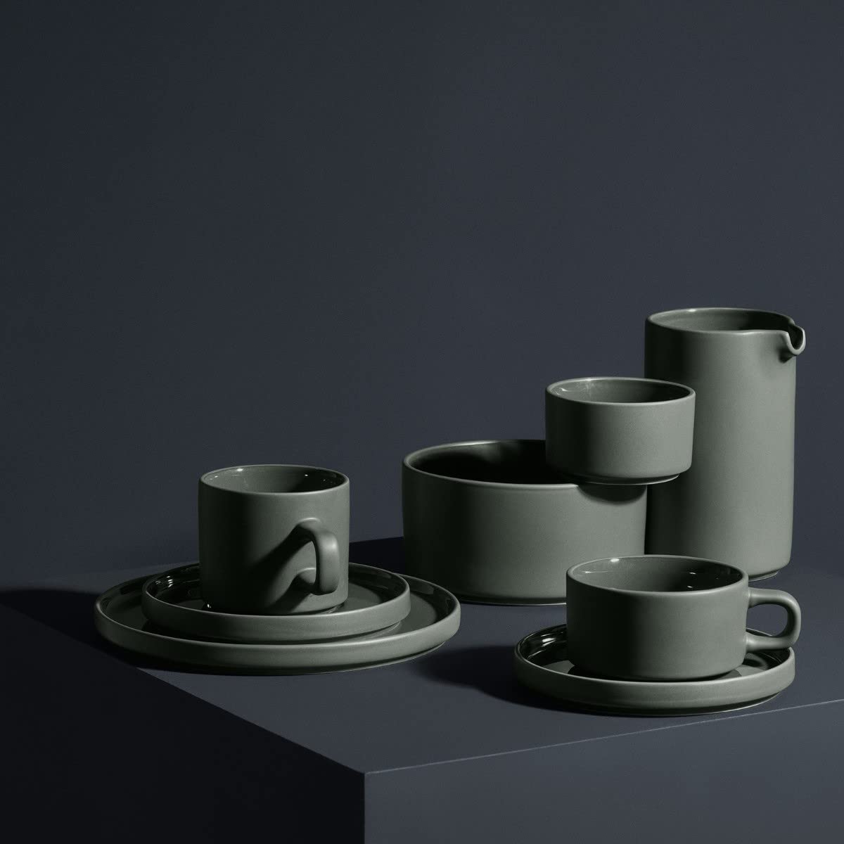 blomus -PILAR - Set de 2 tazas de café de loza, Moonbeam, 200 ml de capacidad, elegante y apto para lavavajillas