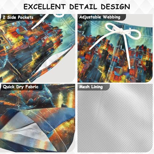 Night Sea Sky Boys Swim Trunks Quick Dry Toddler Swimsuit Boy Board Shorts Bathing Suits Swimwear 5T3