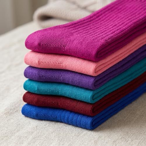 Image of Tipi Toe Women's Knee High Socks 6 Pack - Colorful Funky Patterned Long Socks, Soft & Comfortable Everyday Wear