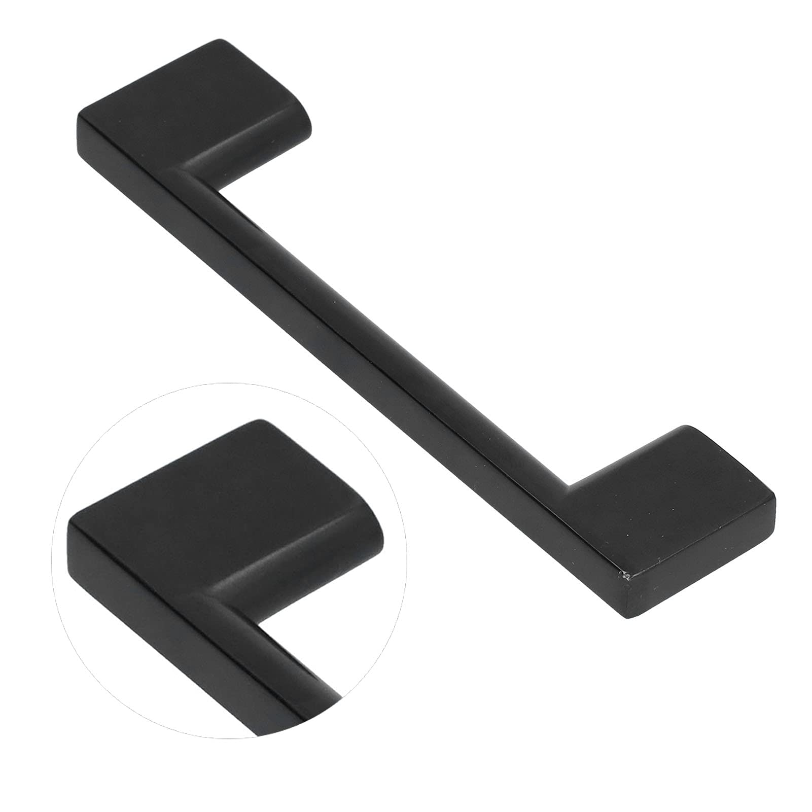 NYSUZHOUJI Modern Black Zinc Alloy Cabinet Door Handle for Wardrobes (126mm)