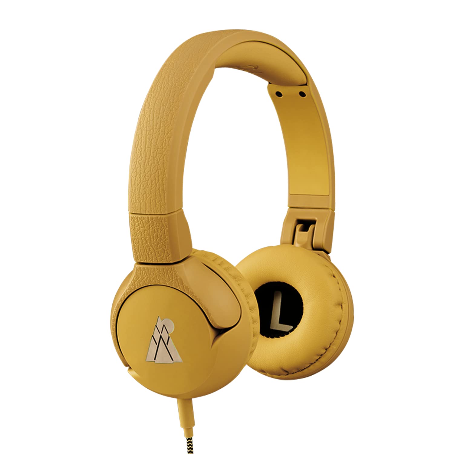 POGSkids headphones | The Elephant | Foldable and robust headphones for kids from 3 years with volume control, microphone, volume limiter 85 dB | Music-sharing function | 1m 3,5mm (yellow wired)