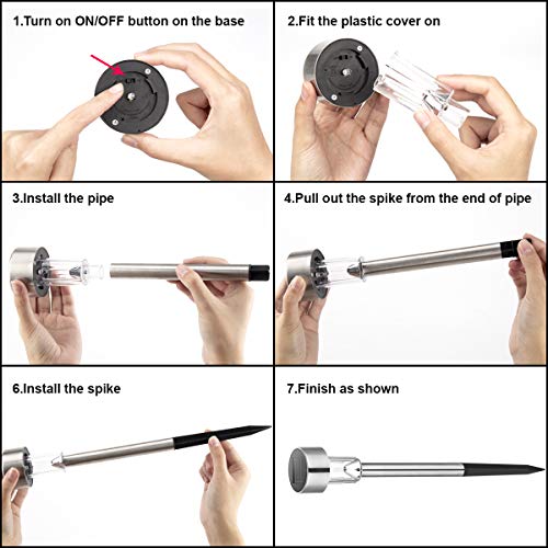 GIGALUMI 16 Pack Solar Path Lights Outdoor,Solar Lights Outdoor Garden Led Light Landscape/Pathway Lights for Patio/Lawn/Yard/Driveway/Walkway (Stainless Steel)