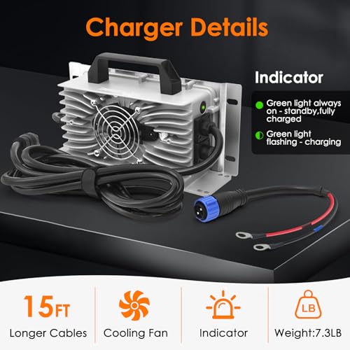 58.4V20A Golf Cart Lithium Battery Charger On-Board with OT (M8: 14-8 terminals) for 16 Strings LiFePO4