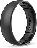 Enso Rings Classic Elements Silicone Ring | Made in The USA | Comfortable, Breathable, and Safe Black Pearl-Infused 9