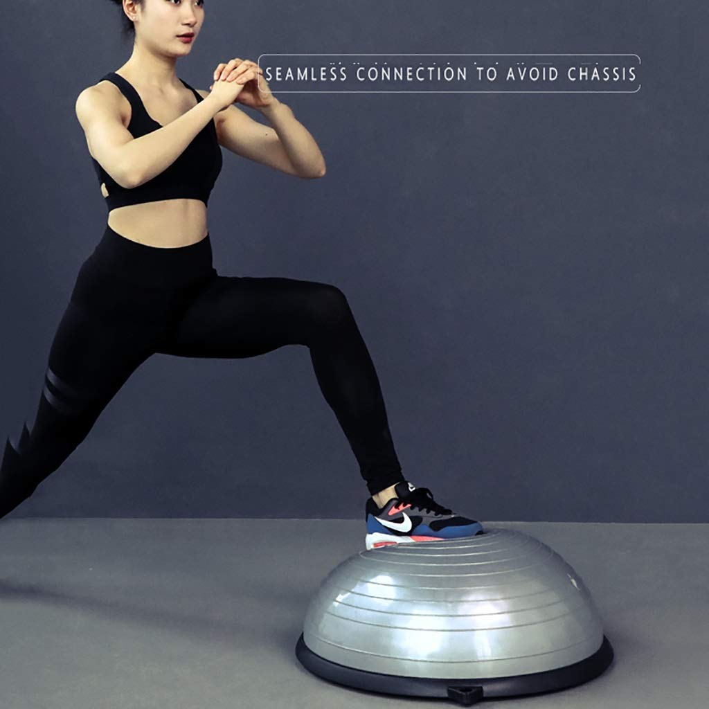 Piłka do jogi, do ćwiczenia równowagi, z 2 elastycznymi strunami do treningu Core Training Home Fitness siłowa treningowa siłownia, średnica: 58 cm / 22,8 cala (kolor : B)