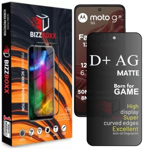 Image of Compatible With Motorola g35 5G D+ AG Matte Tempered Glass Screen Guard Protector Anti-Fingerprint Gaming Special With Camera Cut (Moto G35)- Pack of 1