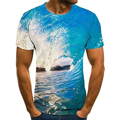 n/a Hommes t-Shirt Occasionnel Manches Courtes Manches o-Cou de la Nature Nature imprimé t Shirt Hommes (Color : C, Size : 6 XL Code)