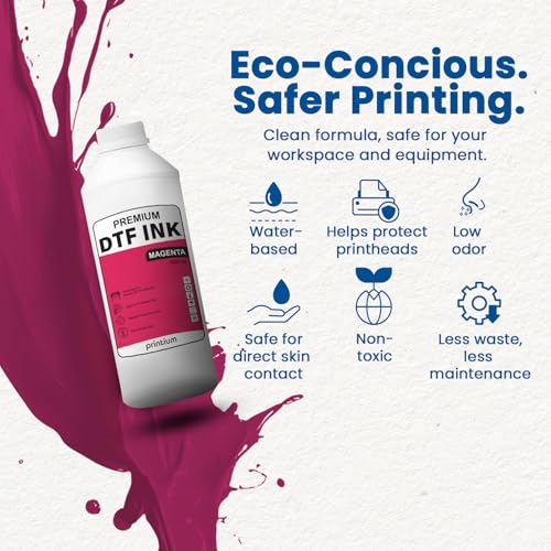 Image of DTF Ink Magenta 33.8 fl oz (1000ml) | High Opacity Clog-Free Formula | Compatible with ET8550 L1800 XP600 I3200 4720 XP15000 & All Printheads | Reliable Color Accuracy & Smooth Flow
