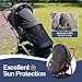 IntiMom Stroller Sun Shade - Universal UV Protection Cover for Strollers Sunshade with See Through, Clip-On Sun Blocker, Sun Shield for Baby, Breathable Adjustable Fit, Full Coverage, L Black
