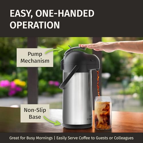 image for Cresimo Coffee Carafe with Pump - 102oz / 3L Airpot 12 Hours Large Hot