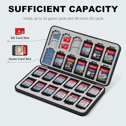 image for FYY Nintendo Switch Game Case - Black Nintendo Switch Game Holder for 