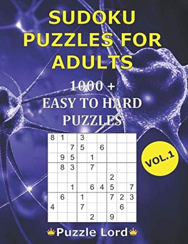 sudoku puzzles for adults 1000 easy to hard puzzles daily sudoku brain games lord puzzle 9798610665368 amazon com books