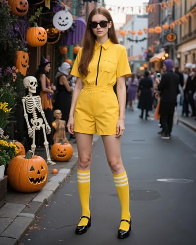Image of Century Star Knee High Socks for Women Long Tube Socks with Stripes | Soft, Skin Friendly And Stretchy, Vibrant Colors Perfect For Daily Wear, Sports, Halloween And Christmas