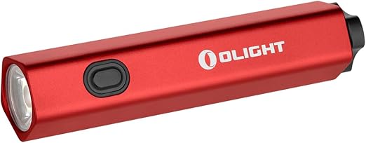 OLIGHT Diffuse Rechargeable EDC Pocket Keychain Flashlight, 700 Lumens USB-C Charging, High-Performance LED AA Flashlight for Outdoor and Night Working(Red)