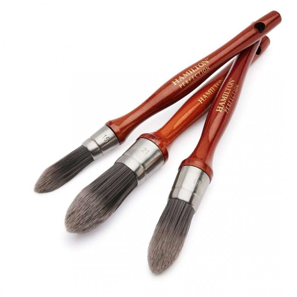 Hamilton 3 Pack Clean Edge Synthetic Firm Bristle Sash Paint Brush Set