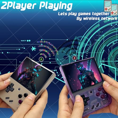 Image of FINGEREVO Miyoo Mini Plus Handheld Game Console 3.5-inch 640*480 IPS Screen 3000mAh Miyoo-Mini+ with Portable Case Transparent Purple