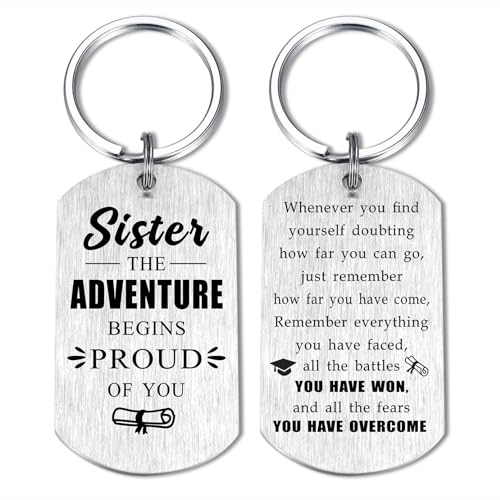 Alotozo Sister Graduation Gifts 2025 - Inspirational Sister Graduation Keychain -...
