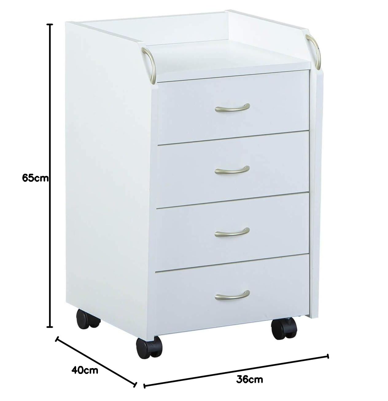 AltoBuy TEO - Caisson 4 Tiroirs sur roulettes Coloris Blanc