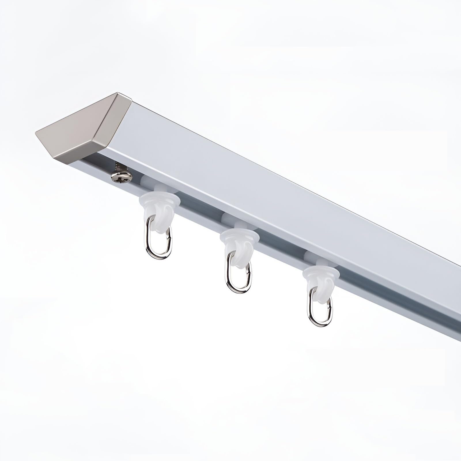 Ceiling Track For Curtains 2-20ft (70-600cm) Heavy Duty Ceiling Curtain Track Curtain Rod With Rollers Easy To Install(White,1m/3.3ft)