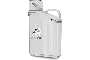 Bird Seed Storage Container Portable-3 Qt/2.8 L Clear Plastic Pet Food Container-with Measuring Cup