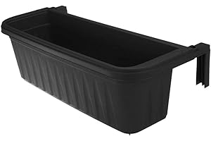 Apollo Exports 24" Adjustable Black Railing Planter: Elevate Your Balcony Greenery