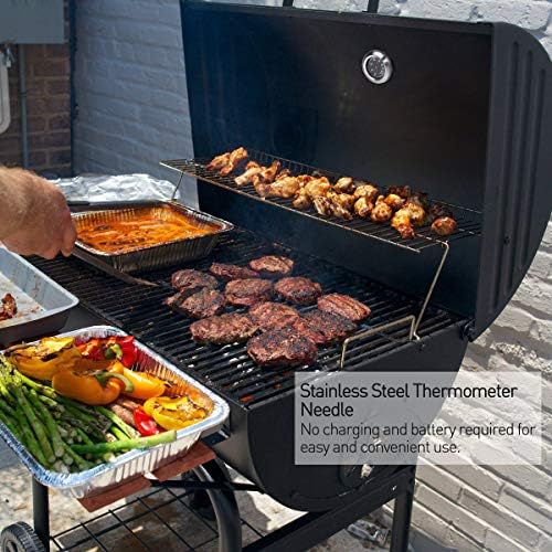 Edelstahl-Röstthermometer Grillthermometer, Gasgrillthermometer 60-430℃ / 100-800℉ Grillthermometer für alle Grills, Raucher und Grillwagen