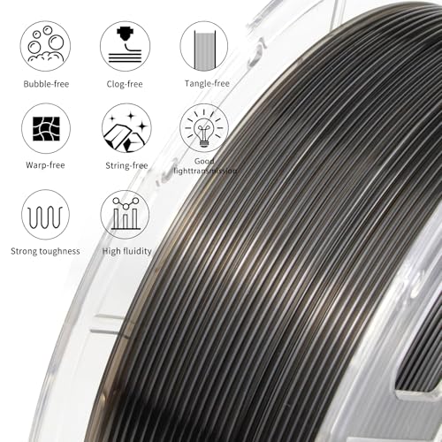 Image of 3D Printer PETG Filament HS Transparent Grey for Bambu Lab AMS,AMS Lite