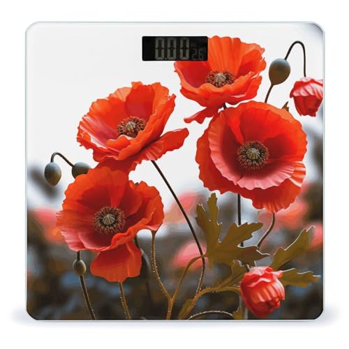 Balanza digital de baño con flores, capacidad 400 lb